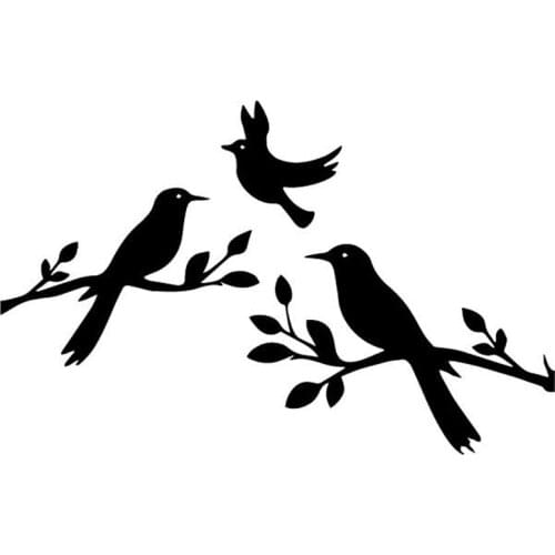 16cm*10cm Creative Bird Fashion Decorative Pattern Car Sticker PVC Personalized Auto Windshield Waterproof Decal Black/Silver