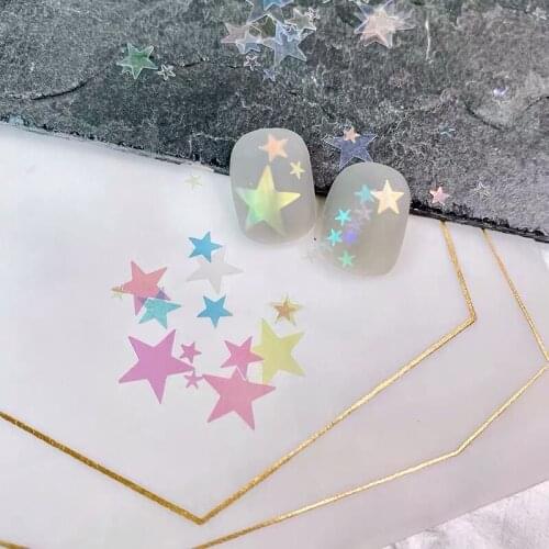 3ml/box NailMAD Star Glitter Sequins Nail Art Glitter Mix Acrylic Glitter Mixes Colorful White Nail Sequins Glitter Nail Art De