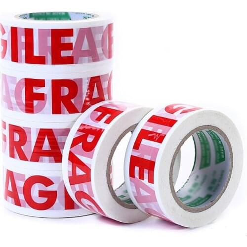 4.8cm x 100M FRAGILE Packaging Tape BOPP Sealing Tapes Logistics Express Box Adhesive Tape Business Supplies