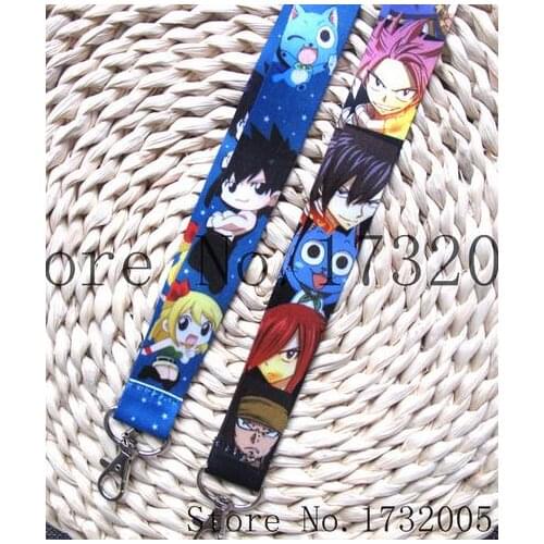 New 50 pcs Japanese anime FAIRY TAIL Cello Phone Key Chains Neck Strap Keys Lanyards