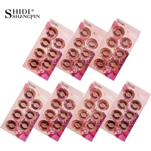 New messy gorgeous 7 pairs False Eyelashes 3D Mink Lashes Natural Long Eyelash Extensions Soft Mink Eyelashes wholesale