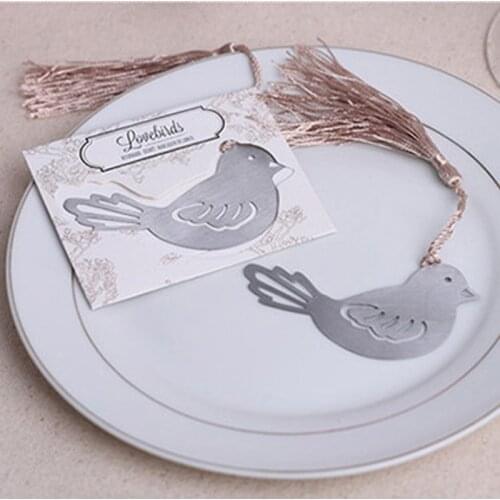 80 PCS/LOT Wedding Favors and gifts Lovebirds Bookmarks Wedding Guest Gift Giveaway Presents for Bridal Shower Free shipping