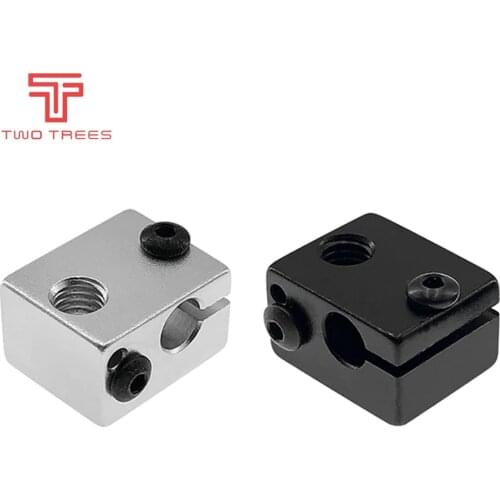 3D Printer Parts Aluminium V6 Heated Heat Block RepRap MK8 MK10 for E3D V5 V6 Volcano Head Extruder J-head