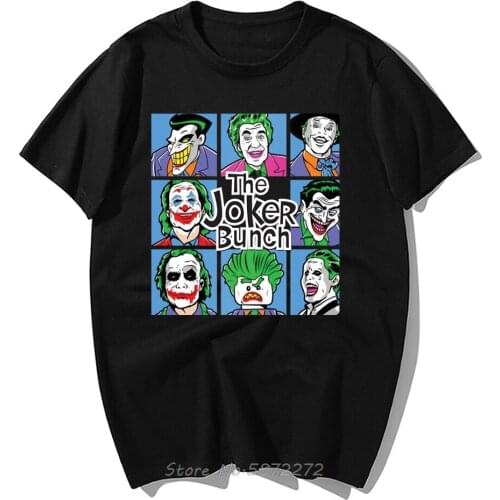 Funny Jokers T Shirt Men Fashion The Joker Bunch Print Tshirt Summer Hip Hop Tees Streetwear Casual Cotton Short Sleeve Tshirts