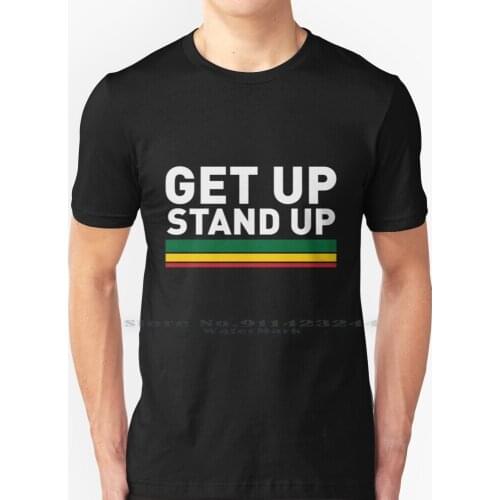 Get Up Stand Up / Reggae Rasta Vibrations T Shirt 100% Pure Cotton Music Idea Hemp Weed Song Uprising Rastafarianism Movement