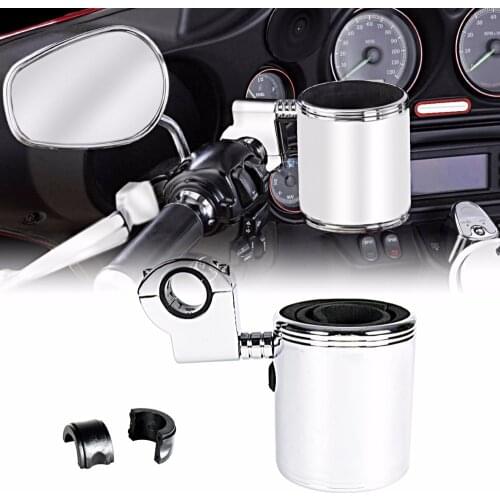 Chrome Adjustable Cup Holder For Harley Sporster Touring ATV Universale Motorcycle 22mm to 32mm Handleble Models