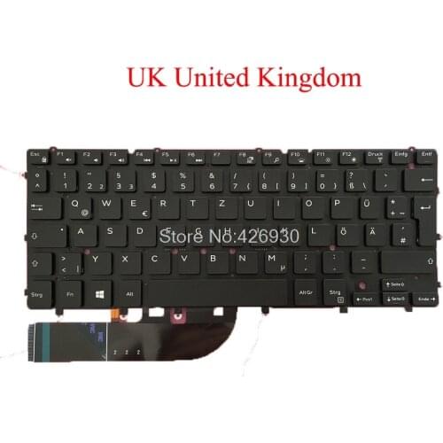 Laptop UK Keyboard For DELL For XPS 13 9343 9350 9360 For Inspiron 7547 7548 United Kingdom 07DTJ4 7DTJ4 black with backlit new