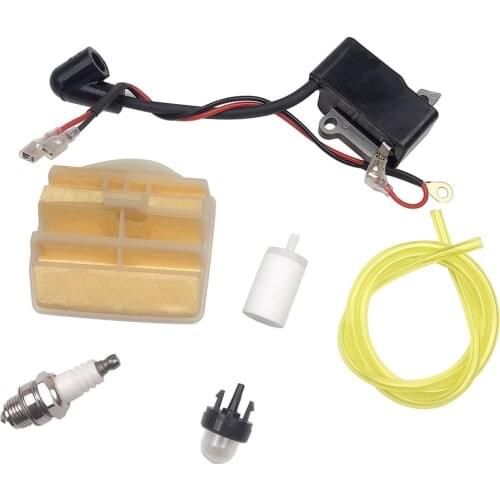 Ignition Coil Air Filter Kit Fits for Husqvarna Chainsaw 445 450 450E and Jonsered 2245 2250 Chainsaw Replace Number 573935701