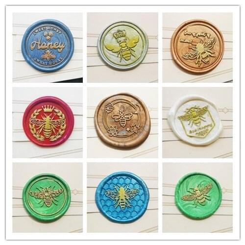 Crown bee honey bee Wax Stamp Exquisite Paint wood handle,DIY Ancient Seal Retro Stamp,Personalized Stamp Wax Seal High Quality