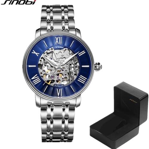 SINOBI Hollow Automatic Watch Man Mechanical watches Japanese Miyota Movement Mens Watches Luxury Wristwatches 19