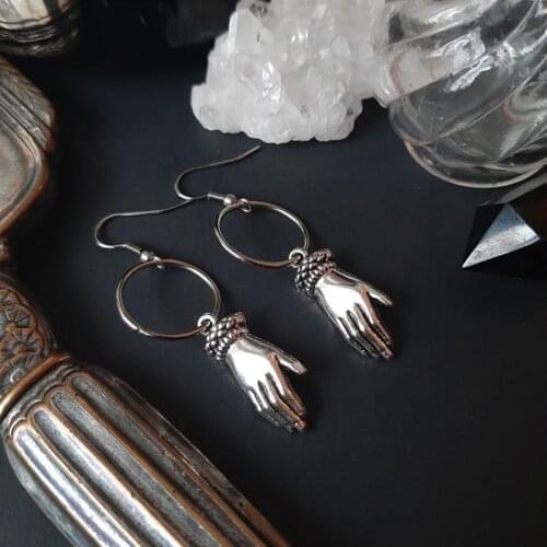 Mini hand earrings Victorian witchy gothic alternative medieval Fashion gorgeous exquisite jewelry women gift