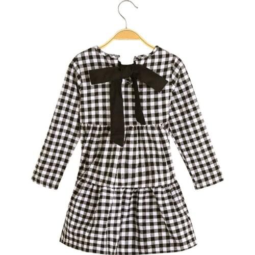 Girls Fashion Frosted Dress Black Red Princess Stripe Plaid Bow Long Sleeve Children Clothes 4 5 6 7 8 9 10 11 12 13 14 Years