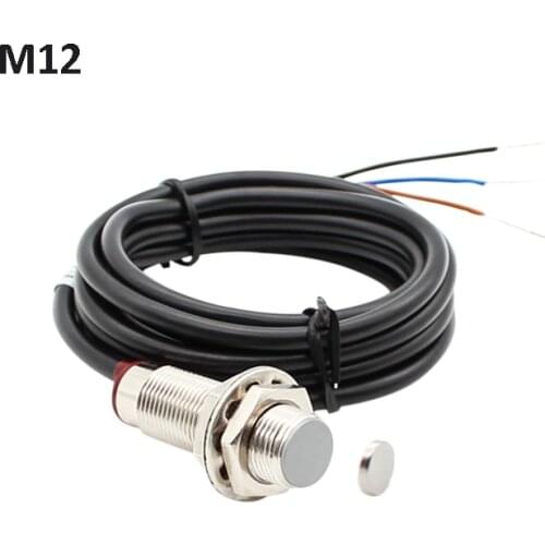 Brass nickel plated M12 Hall switch Sensor module detection distance 10mm5-30V Reaction to magnet S pole wire 1.2M