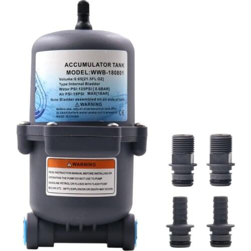 Marine RV Water Accumulator Tank Boat Water Pump Pressure Accumulator 0.65 L