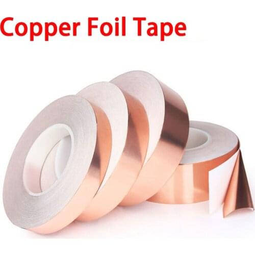Length 20M 5/6/8/10/15/20/25/30/35/40/45/50mm Single/Double Sided Conduct Copper Foil Tapes Thickenss 0.05mm