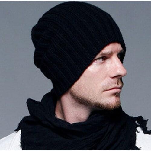 JIEXIJIE Autumn winter new Korean fashion wave men or women black knitted hat cap with wool hat wholesale 2017 fashion