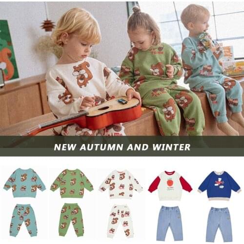 Ship In October) Per-sale 2021 PS Autumn Baby Girls TOP & PANTS Toddler Birthday Girl Winter SWEATSHIRTS Boys Fashion Clothes