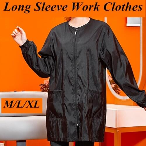 Professional Barber Shop Apron Hairdressing Long Sleeve Work Clothes Pet Grooming Haircut Waterproof Work Clothes G1014
