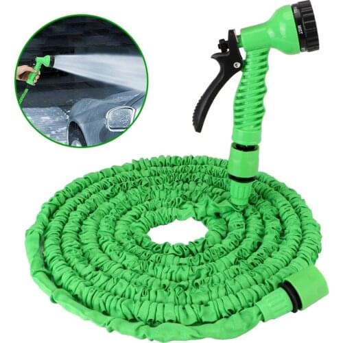 15/30M Garden Hose Pipe High Pressure 7 Modes Adjustable Water Gun Foam Expandable Water Hose Cars Garden Washing Hose Sprayer