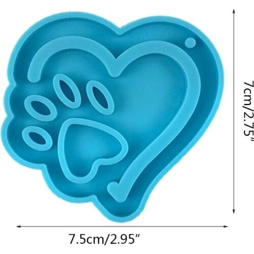 Silicone Mold Love Dog Claw Keychain Epoxy Resin Mold DIY Keychain Pendant Jewelry for Valentine Love Gift Craft