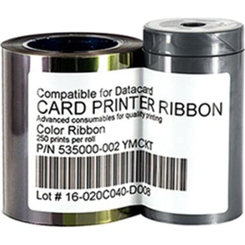 Compatible Datacard 535000-002 YMCKT CP40 CP60 CP80 Card Printer Color Ribbon 250 Prints 1 Roll