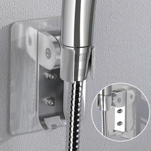 Universal Adjustable Shower Head Holder Storage Bracket Aluminum Self-adhesive Suction Up Rack Hook Bathroom Kitchen Accessories
