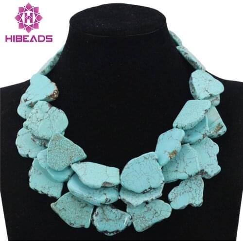 Vintage Stone Necklace Statement Necklace Colar Jewelry Blue Chunky Bib Wedding Party Necklace Free Shipping TN156
