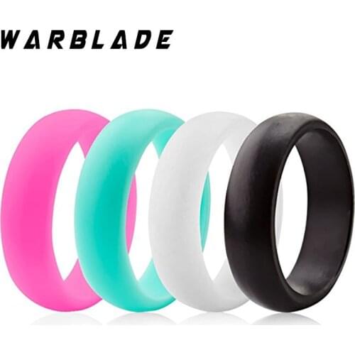 WarBLade 4-9 Size Hypoallergenic Crossfit Flexible Silicone Finger Ring 5mm Food Grade FDA Silicone Rings For Women Wedding Gift
