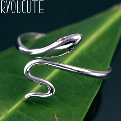 Vintage Silver Color Snake Rings for Women Bijoux Gift Female Adjustable Size Finger Rings Anillos Wholesale