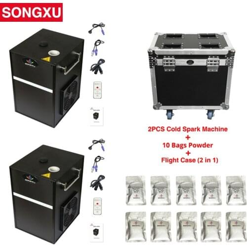 2 pcs with Flight Case And 10 Bag Powder 400W Electric Cold Spark Firework Machine For Wedding Celebration Party Club/SX-CL-2012