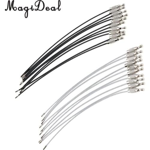 20Pcs 2 Colors Cable Wire Loop Luggage Tag Loops Stainless Steel Wire Straps, Good Elasticity and Not Easy to Deform