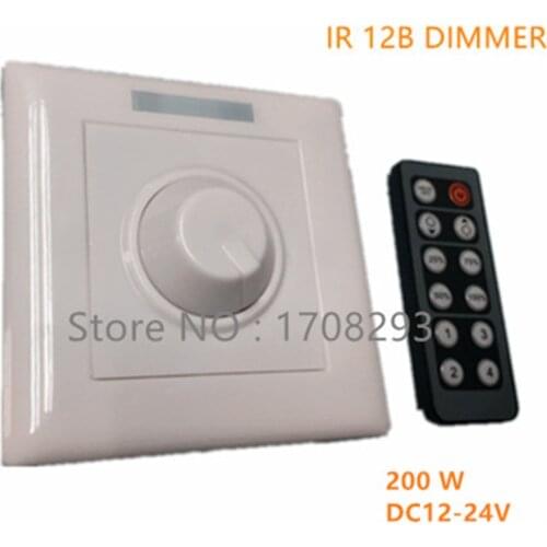 2PCS 200W LED Dimmer IR Knob Remote control switch for dimmable LED strip DC12-24V