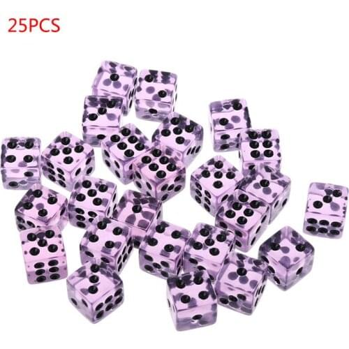 25 Pcs/Set New Party Game Dice 12 Square Transparent Dices Colorful Club Play Gifts For Dungeon D & D Desktop Table Games