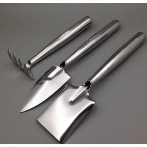 3 Pcs Hand Transplant Shovel and Harrow Hand Rake with Non-Slip Ergonomic Handle Gardening Kit Digging Trowel Bonsai Farming