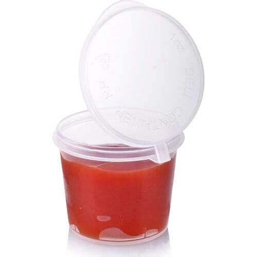300pcs/lot-3.8cm*3cm*3.2cm 25ml 1oz Food grade PP seasoning cup Disposable tasting cup Salad sauce Take-out storage cup