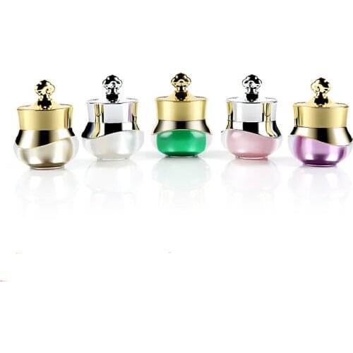 300pcs/lot 5ml 5g Portable Plastic Acrylic Cosmetic Empty Jars Bottles Eyeshadow Makeup Cream Lip Balm Container Pots 5 colors