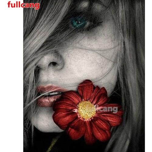 3D Black Woman Flower crystal Round Square DIY diamond painting Sale embroidery Diamond home decoration mosaic for Girl,JX2186