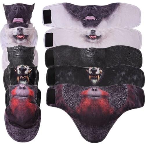 3D Animal Winter Fleece Ski Scarf Cycling Face Mask Snowboard Bandana Headwear Neck Warmer Triangle Bicycle Thicken Bibs Caps