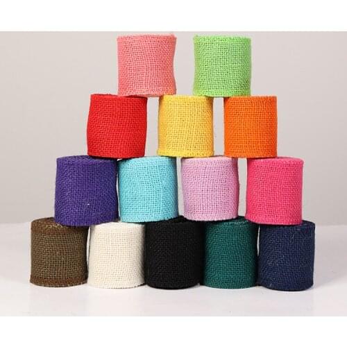 6cm Natural Jute Burlap Ribbon Christmas Halloween Birthdy Party Decoration Hessian Tape DIY Crafts Handmade Supplies Lace Roll