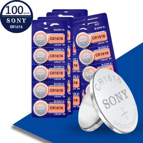 Hot Sony 100pc original cr1616 cr 1616 3v button battery coin battery DL1616 BR1616 ECR1616 5021LC L11 L28 KCR1616