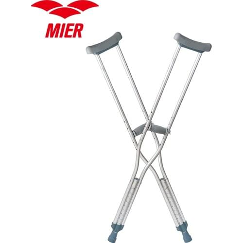 MIER Crutches Push Button Adjustable Crutches Aluminum Crutches, Adult