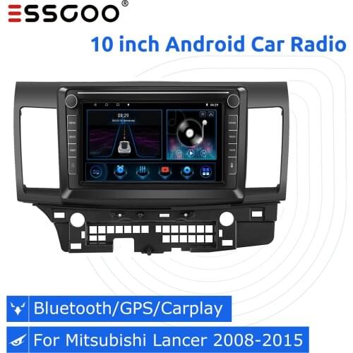 Essgoo Car Radio 2 Din Autoradio For Mitsubishi Lancer 2008 2019-2015 Android Bluetooth Multimedia Video Player GPS Navigation