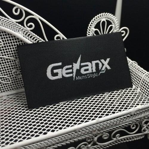 Free shipping Customized clothing tags washable garment labels computer black satin woven labels for clothing labels