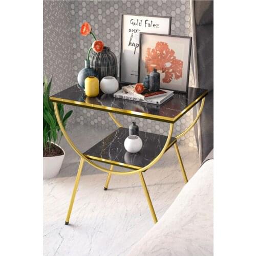 Side Coffee Table Bedside Cabinet Metal Foot Double Gold Bendir coffee table modern coffee table design coffee table