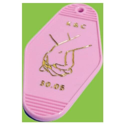 40Pcs Ticket Hotel Heart Shape Clear Acrylic Keychain Custom Glitter Keychain