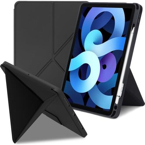 Case for iPad Air 4 10.9 inch 2020 & iPad Pro 11, Multi-Angle Standing Protective Cover,Soft TPU Back Cover with Pencil Holder