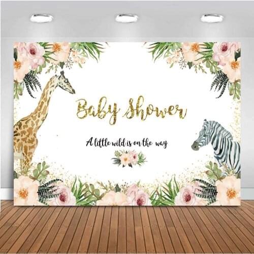 Wild One Newborn Baby Shower Backdrop For Photography Safari Jungle Party Decoration Background For Photo Booth Studio Birthday