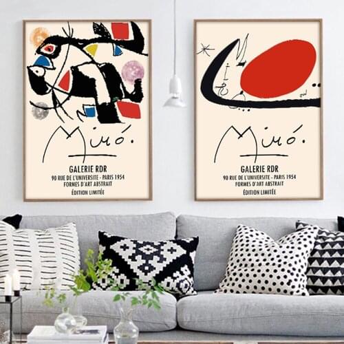 Joan Miro Exhibition Poster Canvas Art Print Painting Wall Nordic Pictures And Prints Wall Pictures For Living Room Home Decor