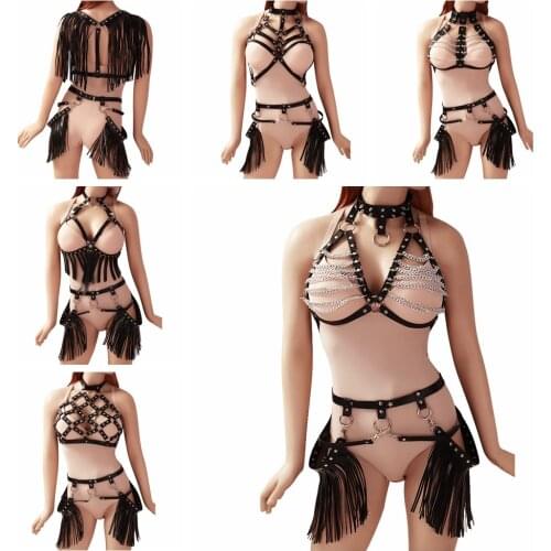 Harajuku Bdsm Leather Sex Costumes Bondage Suspender Punk Harness Fashion Garter Body Strap Belt Stockings Stylish Accessories