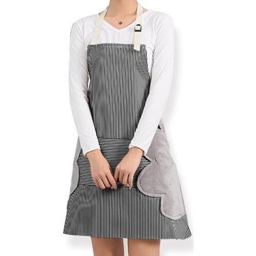 Kitchen Waterproof Apron Neck Hanging with Hand Wiping Towel Oil-proof Home Kitchen Apron Cleaning Tools Accessories 70X72cm WWO